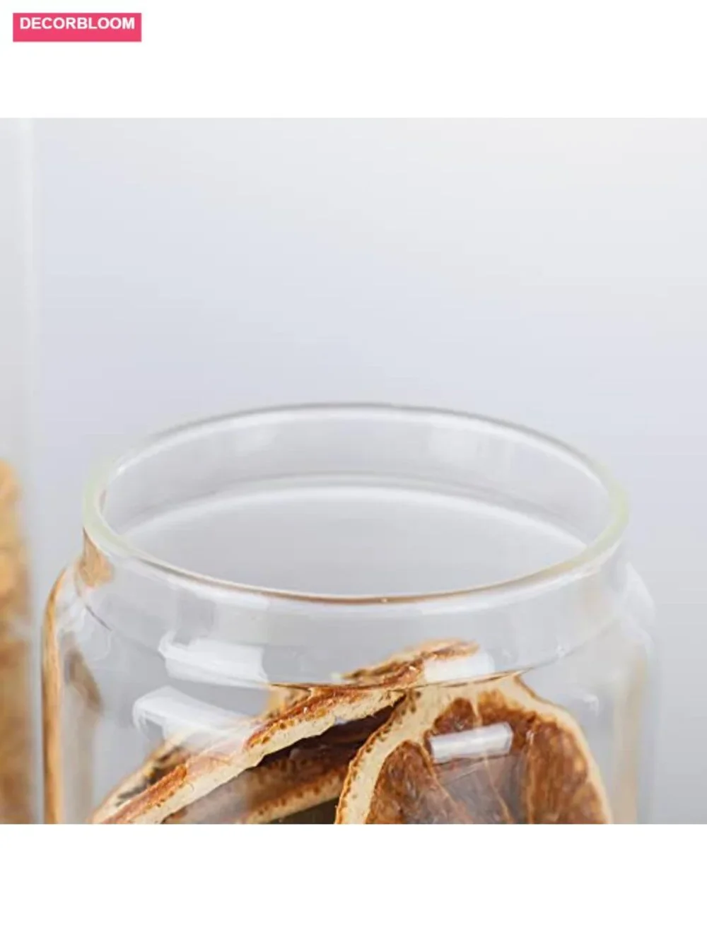 Glass Storage Jars with Wood Lid, Set of 5 Airtight Containers for Kitchen